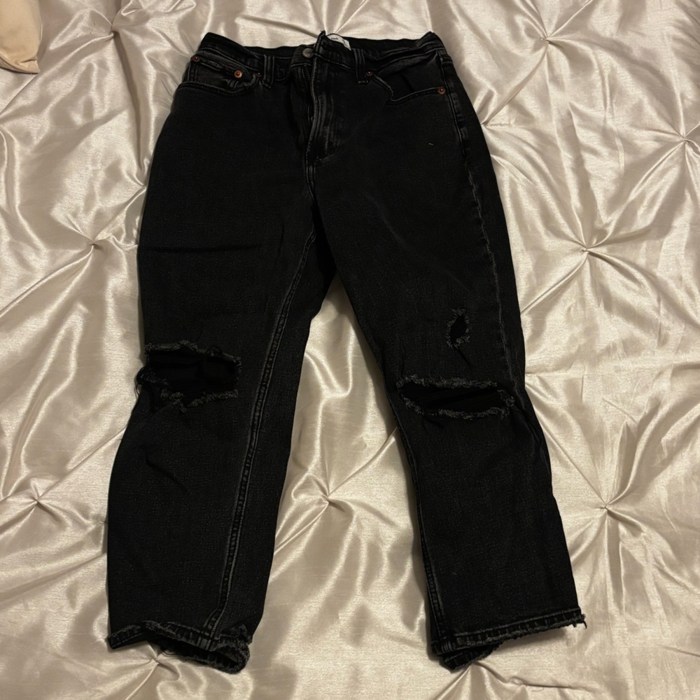 Abercrombie & Fitch Black Distressed Jeans size 27(4) - Picture 3 of 10